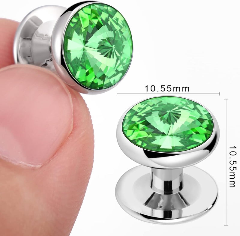 HAWSON Crystal Shirt Studs for Men's Tuxedo Shirt, Tuxedo Buttons for Birthday Wedding Party Christmas. - Image 3
